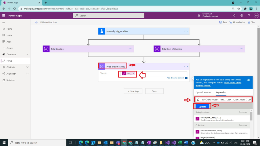 Usage of Div Function in Power Automate